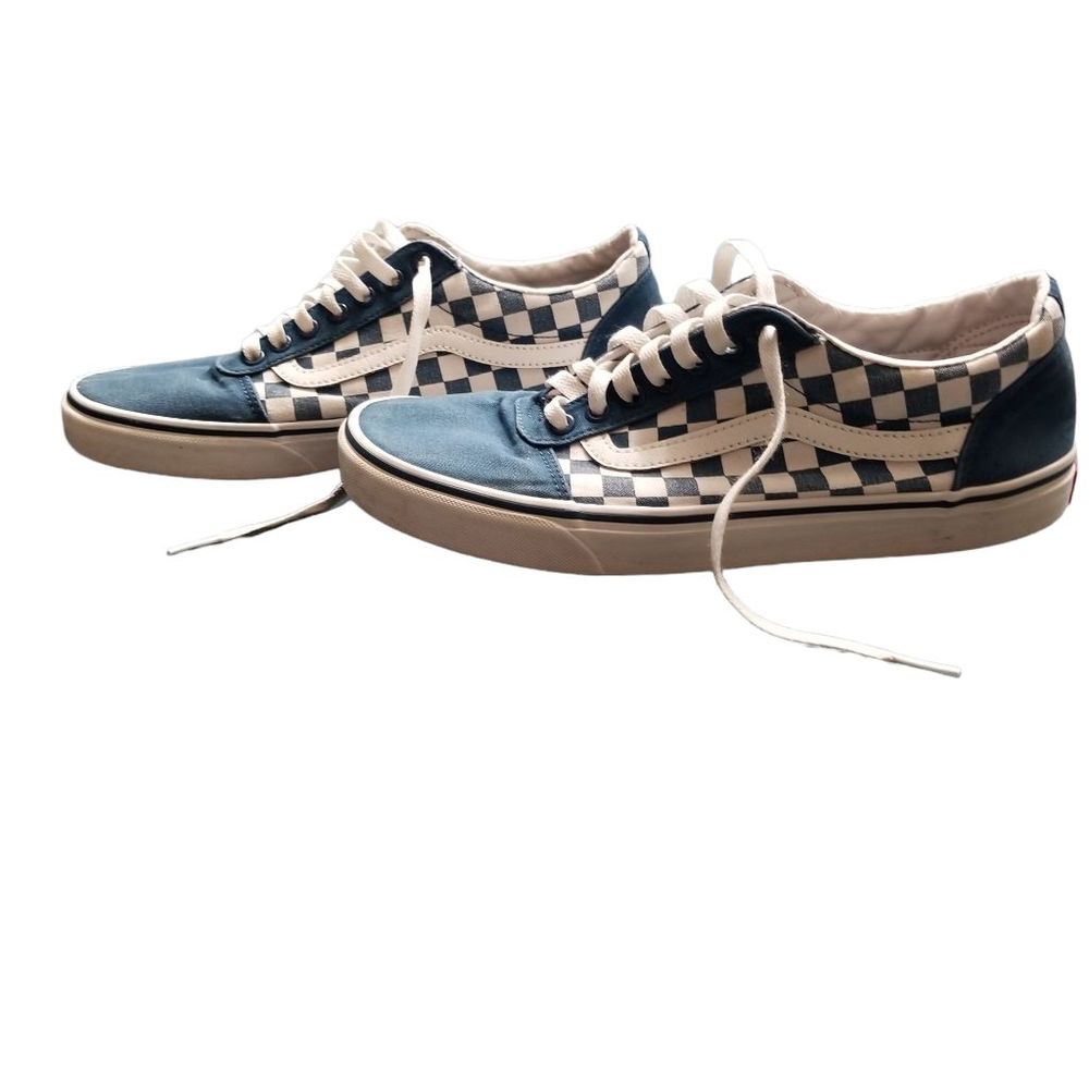 Vans Turquoise Blue Green Checkered Sneakers Shoes sz 10.5 - Picture 2 of 13